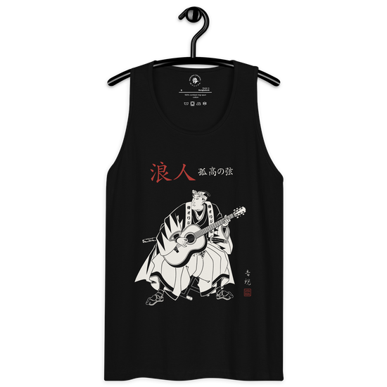 Ronin Guitar Blues Japanese Art Men's Premium Tank Top - Samurai Original