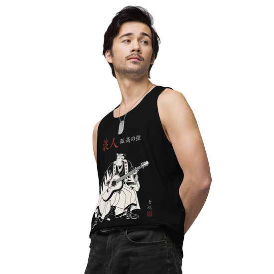Ronin Guitar Blues Japanese Art Men's Premium Tank Top - Samurai Original