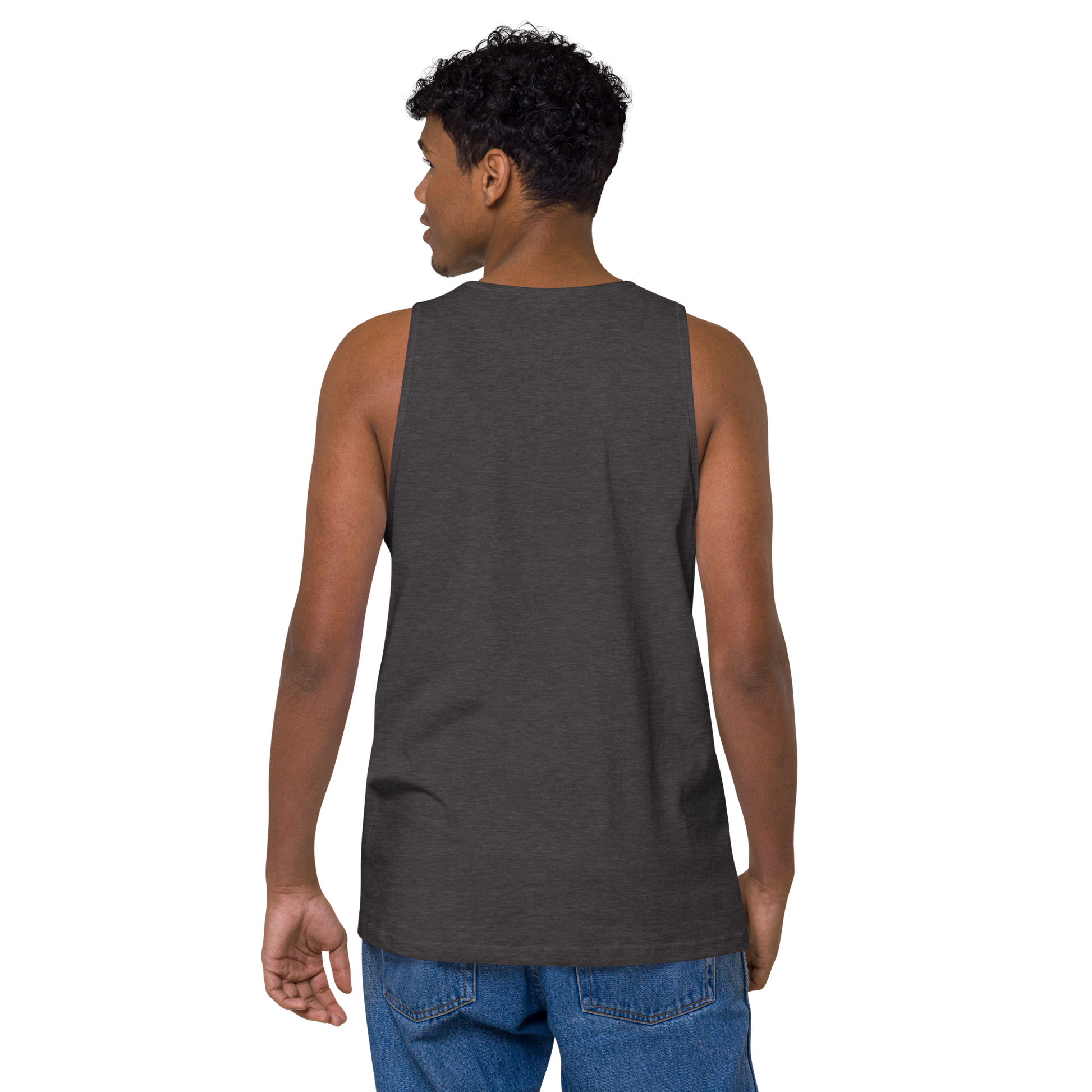 Japanese Crane and Pine Tree Ukiyo-e Men's Premium Tank Top - Samurai Original