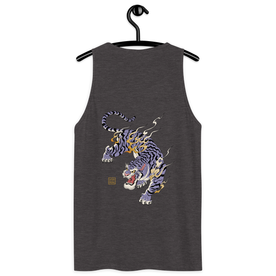 Tiger Flame Japanese Art Men's Premium Tank Top - Samurai Original