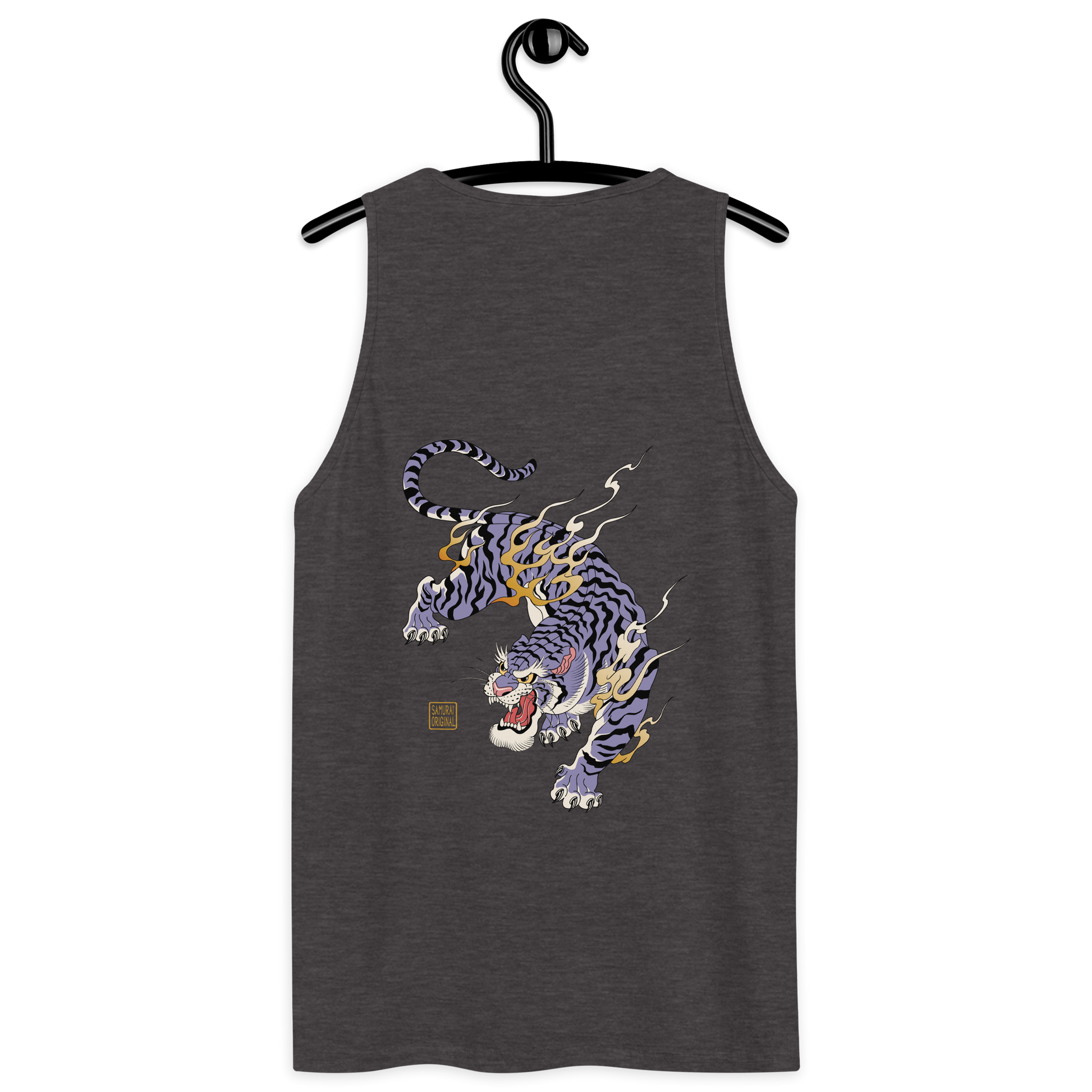 Tiger Flame Japanese Art Men's Premium Tank Top - Samurai Original