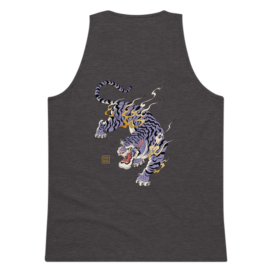 Tiger Flame Japanese Art Men's Premium Tank Top - Samurai Original
