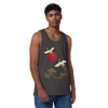 Japanese Crane and Pine Tree Ukiyo-e Men's Premium Tank Top - Samurai Original