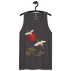 Japanese Crane and Pine Tree Ukiyo-e Men's Premium Tank Top - Samurai Original