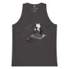 Cat Samurai Tea Ceremony Ukiyo-e Men's Premium Tank Top Charcoal Heather - Samurai Original
