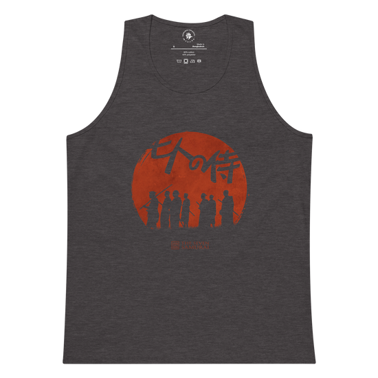 The Seven Samurai Japanese Art Men's Premium Tank Top Charcoal Heather - Samurai Original