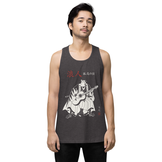 Ronin Guitar Blues Japanese Art Men's Premium Tank Top - Samurai Original