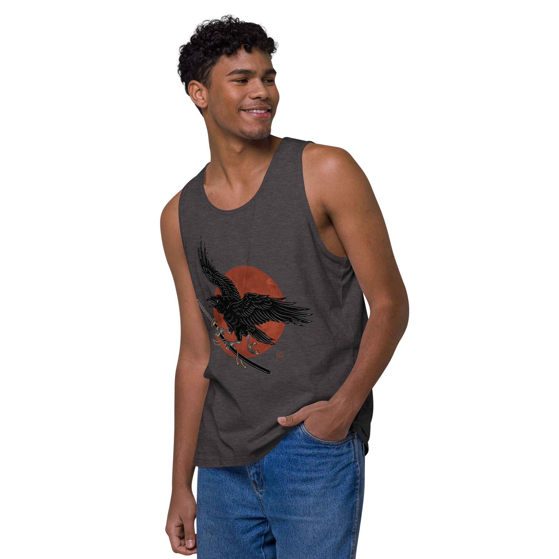 Ronin Raven Men’s premium tank top - Samurai Original