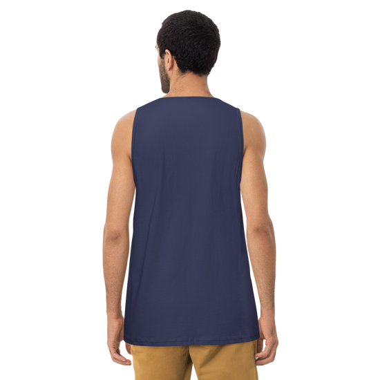 Japanese Crane and Pine Tree Ukiyo-e Men's Premium Tank Top - Samurai Original