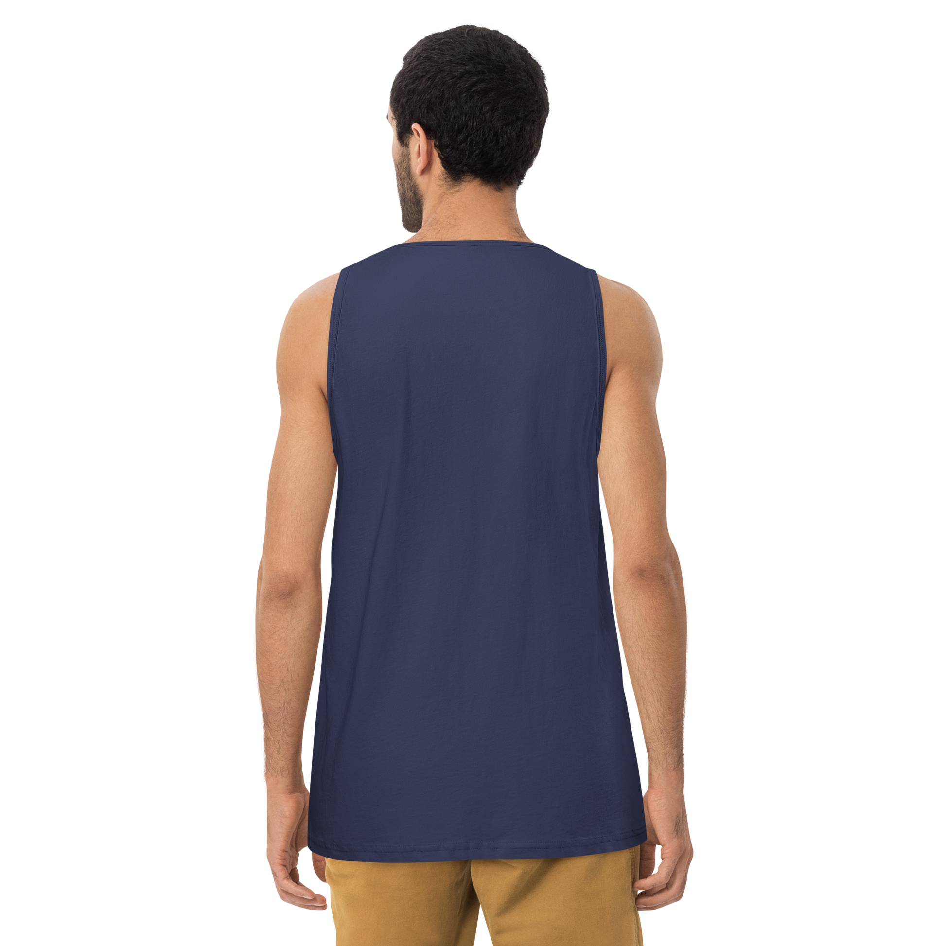 Japanese Crane and Pine Tree Ukiyo-e Men's Premium Tank Top - Samurai Original