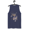 Tiger Flame Japanese Art Men's Premium Tank Top - Samurai Original