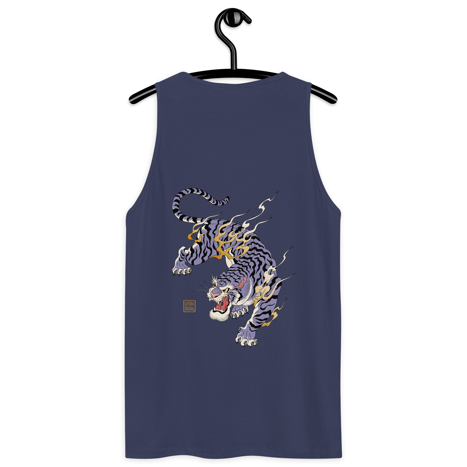 Tiger Flame Japanese Art Men's Premium Tank Top - Samurai Original