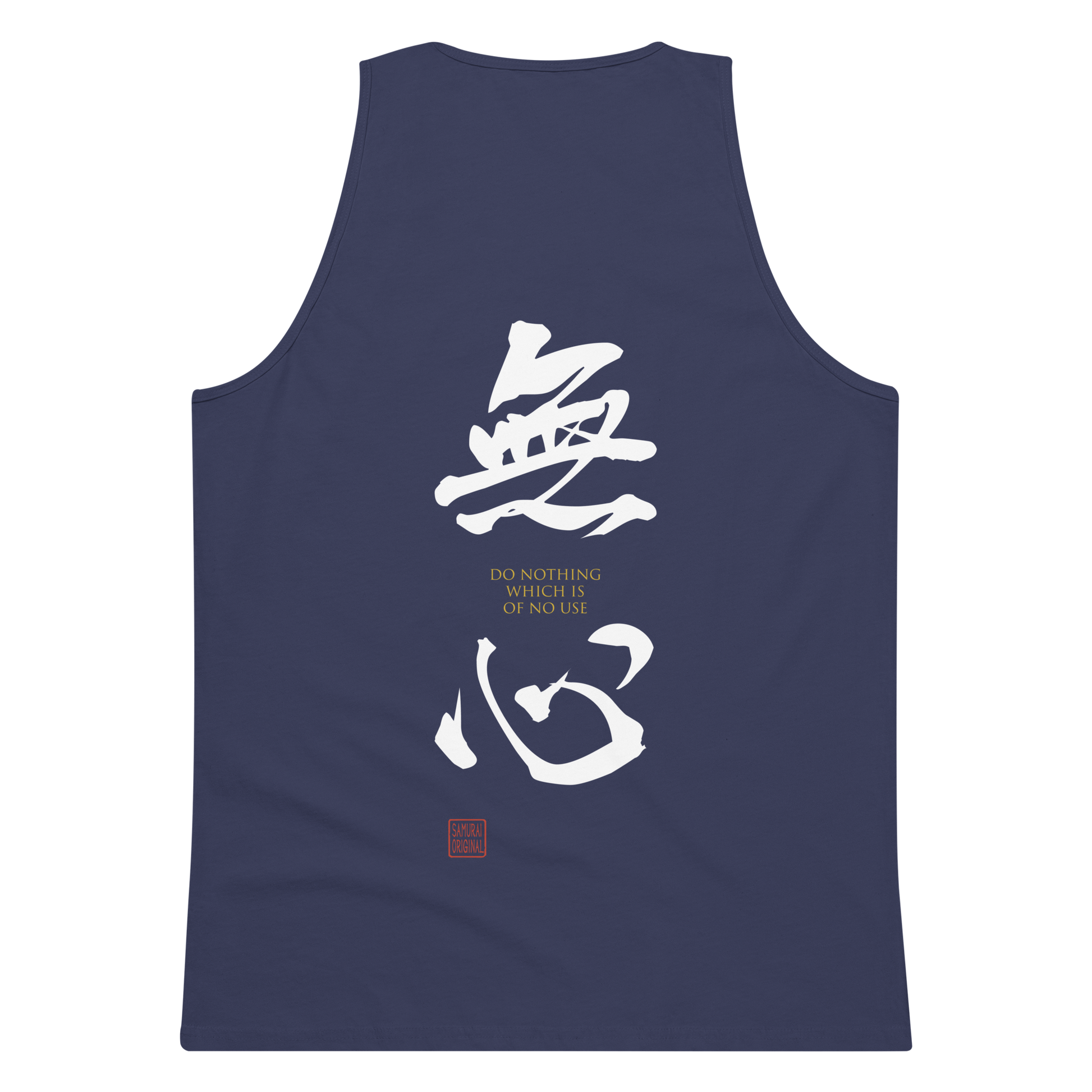 Mushin Japanese Zen Philosophy Men's Premium Tank Top Harbor Blue - Samurai Original