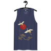 Japanese Crane and Pine Tree Ukiyo-e Men's Premium Tank Top - Samurai Original