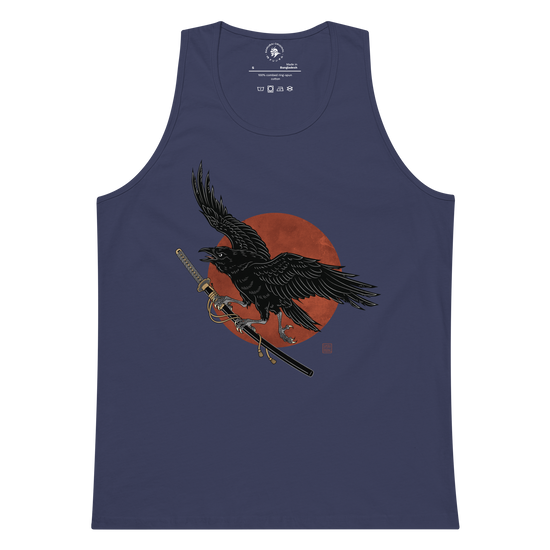 Ronin Raven Men’s premium tank top Harbor Blue - Samurai Original