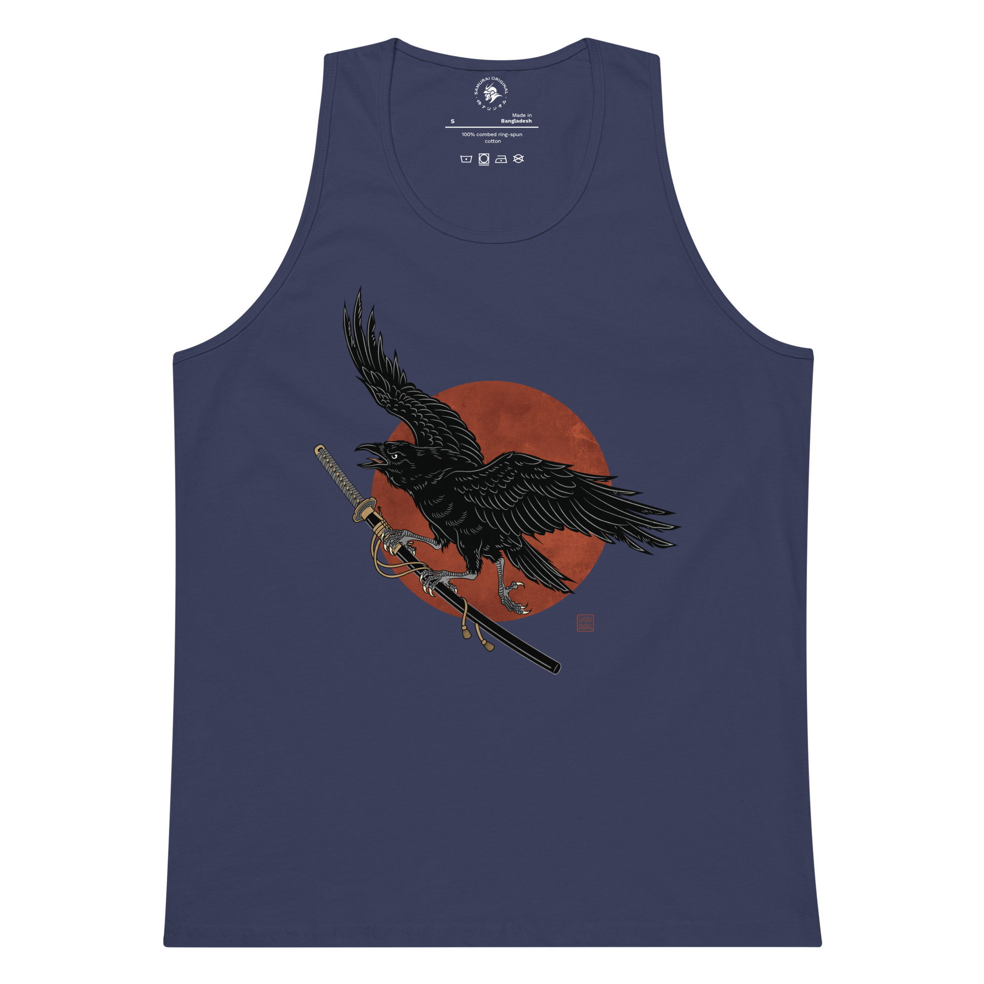 Ronin Raven Men’s premium tank top Harbor Blue - Samurai Original