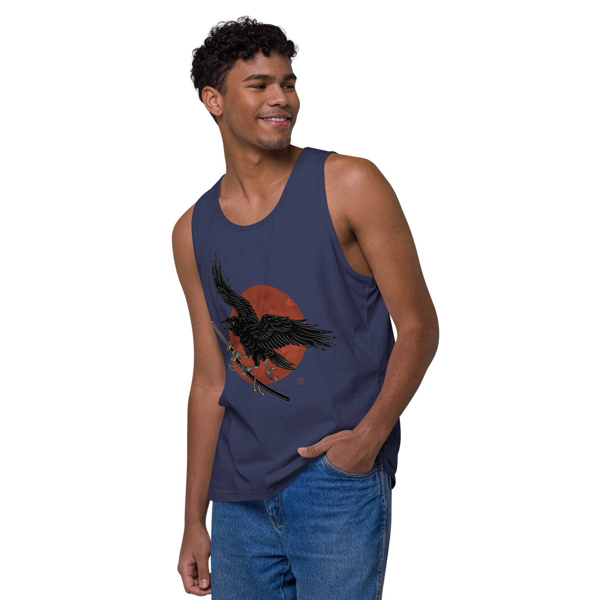 Ronin Raven Men’s premium tank top - Samurai Original