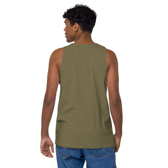 Japanese Crane and Pine Tree Ukiyo-e Men's Premium Tank Top - Samurai Original