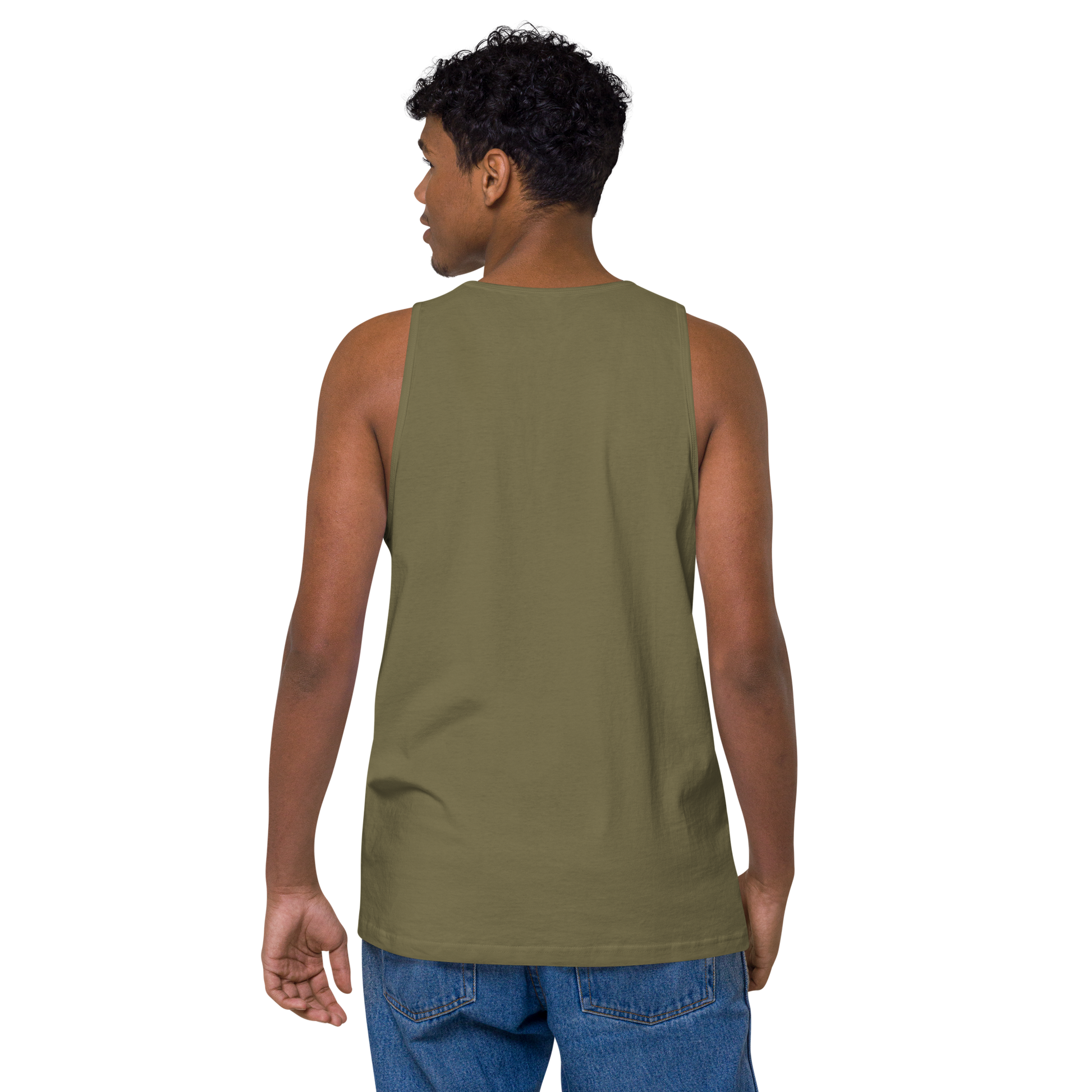 Japanese Crane and Pine Tree Ukiyo-e Men's Premium Tank Top - Samurai Original