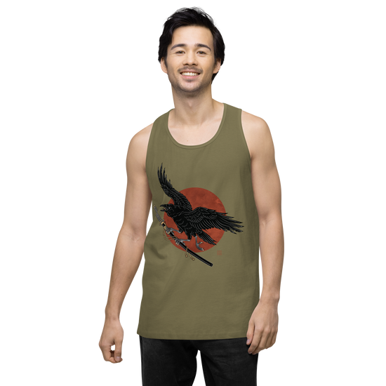 Ronin Raven Men’s premium tank top - Samurai Original