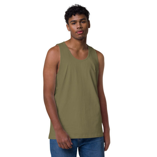 Tiger Flame Japanese Art Men's Premium Tank Top - Samurai Original