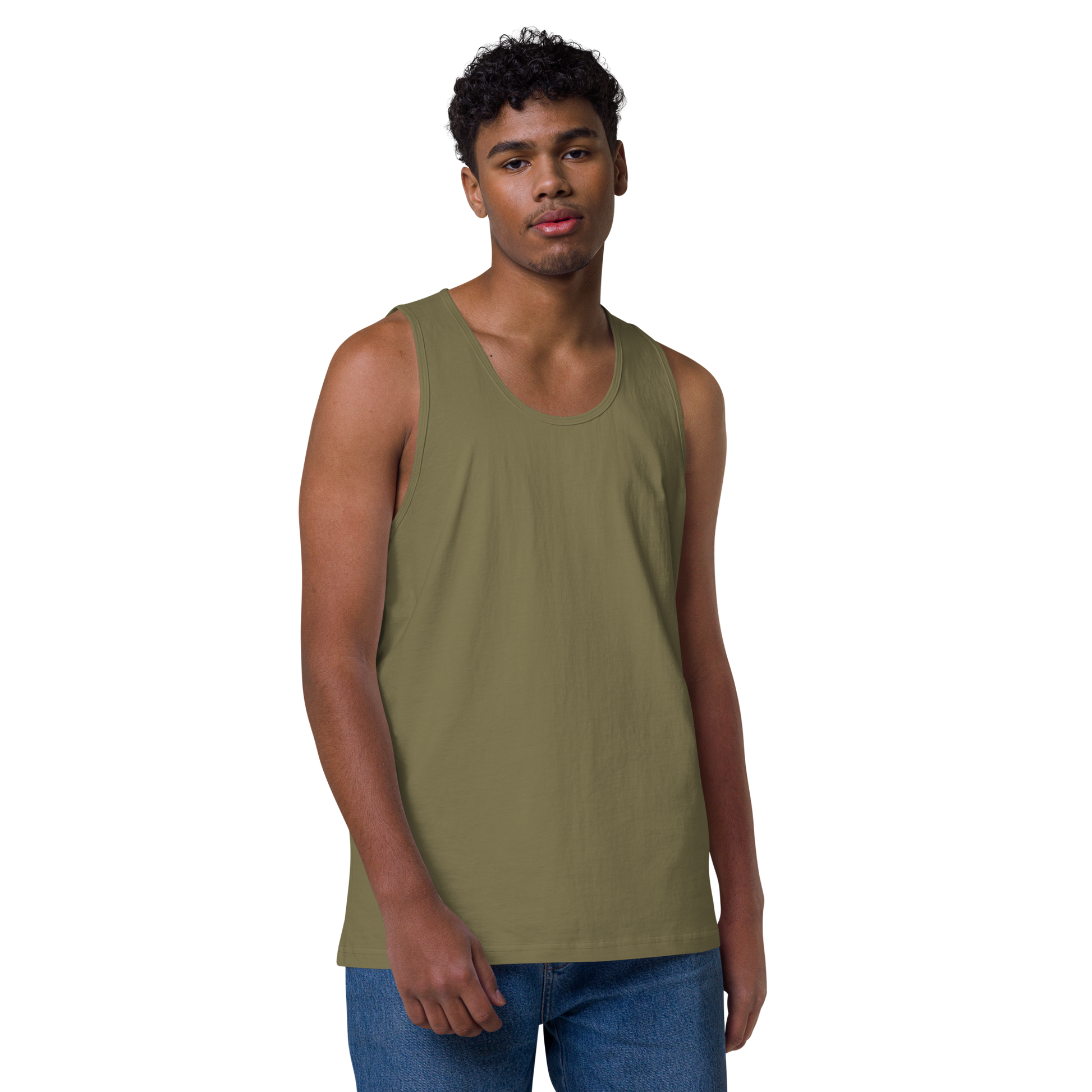 Tiger Flame Japanese Art Men's Premium Tank Top - Samurai Original