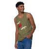 Japanese Crane and Pine Tree Ukiyo-e Men's Premium Tank Top - Samurai Original