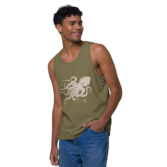 Octopus Graphic Art Men’s premium tank top - Samurai Original