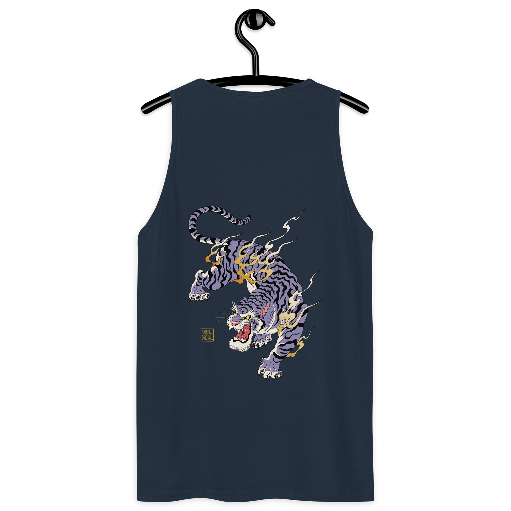 Tiger Flame Japanese Art Men's Premium Tank Top - Samurai Original