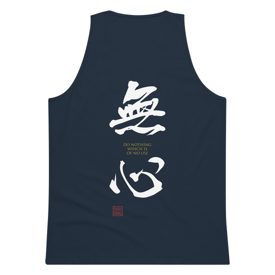 Mushin Japanese Zen Philosophy Men's Premium Tank Top Navy - Samurai Original