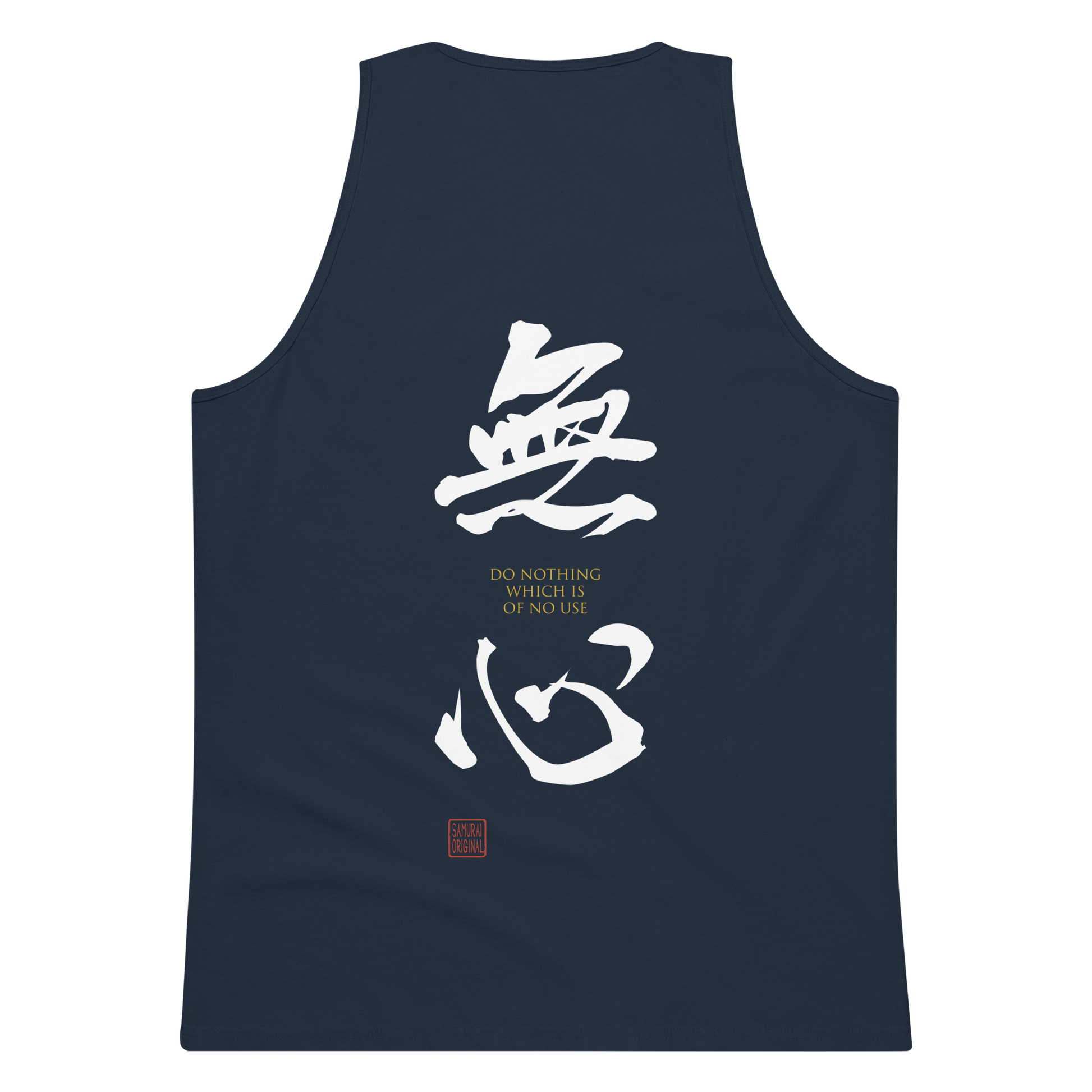 Mushin Japanese Zen Philosophy Men's Premium Tank Top Navy - Samurai Original
