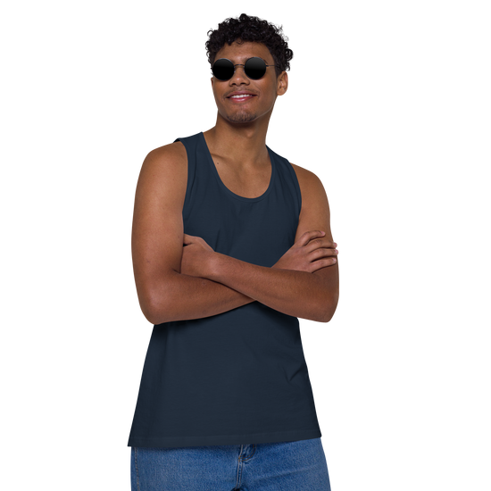 Tiger Flame Japanese Art Men's Premium Tank Top - Samurai Original