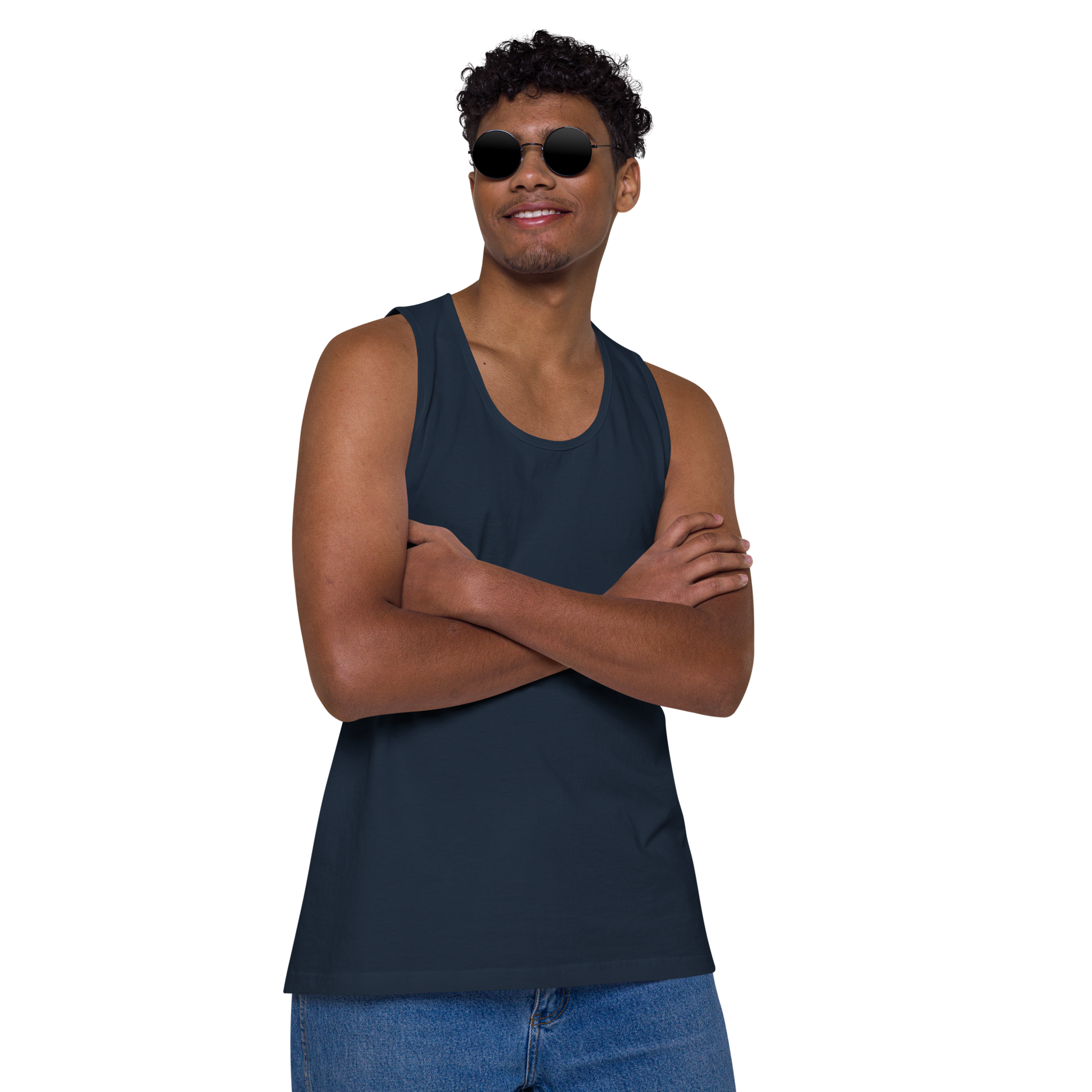 Tiger Flame Japanese Art Men's Premium Tank Top - Samurai Original