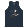Cat Samurai Tea Ceremony Ukiyo-e Men's Premium Tank Top Navy - Samurai Original