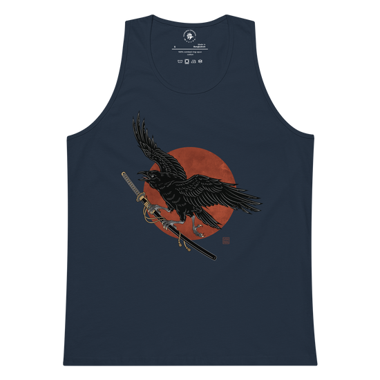 Ronin Raven Men’s premium tank top Navy - Samurai Original
