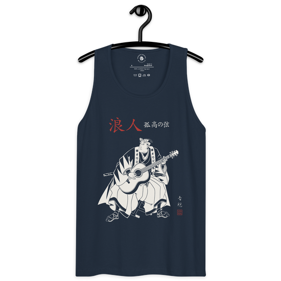 Ronin Guitar Blues Japanese Art Men's Premium Tank Top - Samurai Original