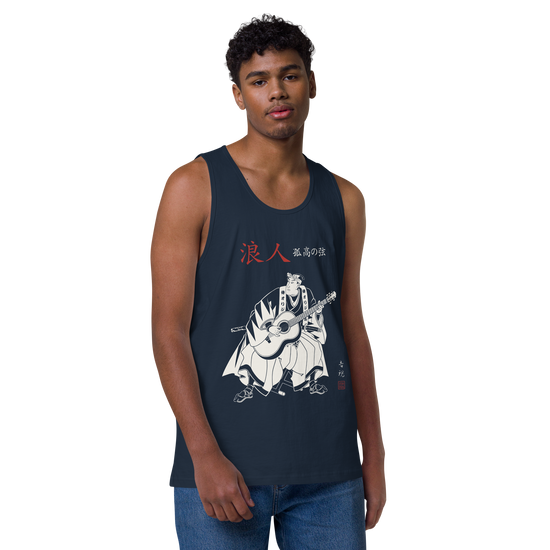 Ronin Guitar Blues Japanese Art Men's Premium Tank Top - Samurai Original