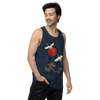 Japanese Crane and Pine Tree Ukiyo-e Men's Premium Tank Top - Samurai Original