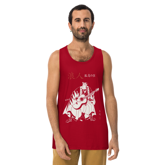 Ronin Guitar Blues Japanese Art Men's Premium Tank Top - Samurai Original