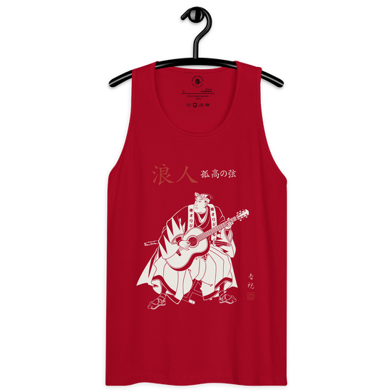 Ronin Guitar Blues Japanese Art Men's Premium Tank Top - Samurai Original