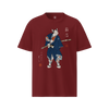 Samurai Cat Japanese Tattoo Organic T-Shirt Burgundy - Samurai Original