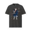 Samurai Cat Japanese Tattoo Organic T-Shirt Dark Heather Grey - Samurai Original