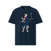 Samurai Cat Japanese Tattoo Organic T-Shirt French Navy - Samurai Original