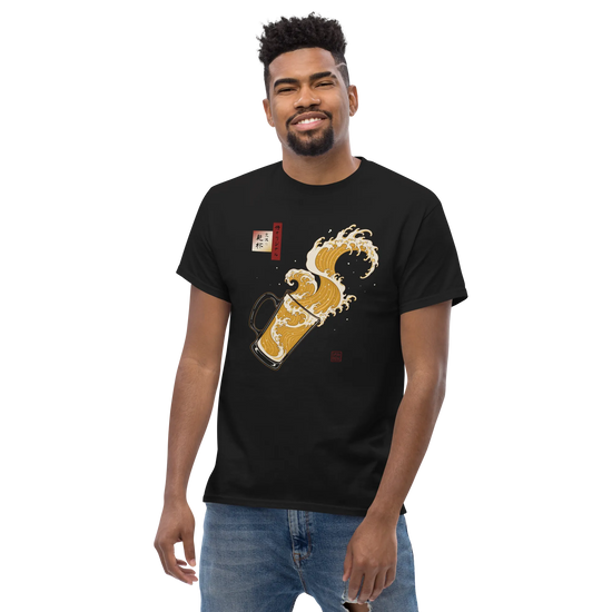 Beer Wave Ukiyo-e Classic T-Shirt - Samurai Original