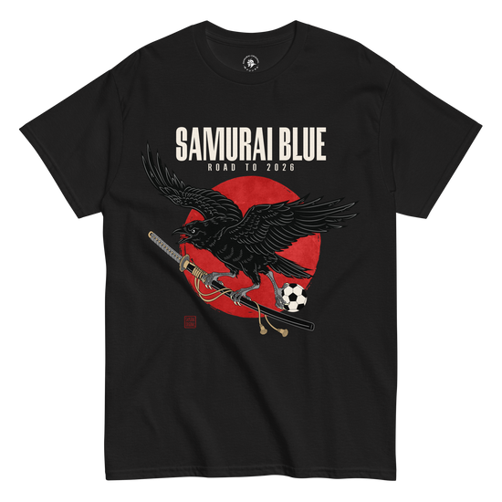 Samurai Blue Raven Katana Road to 2026 Classic T-shirt Black - Samurai Original