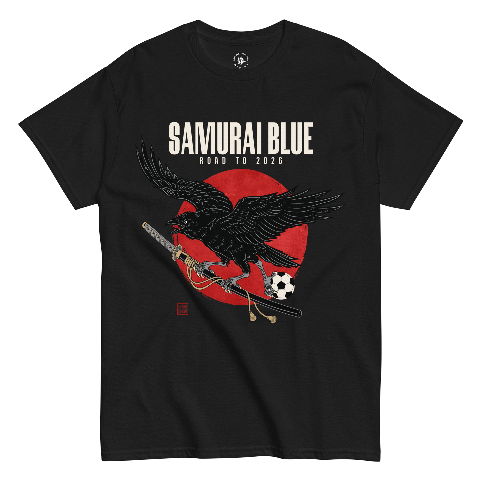 Samurai Blue Raven Katana Road to 2026 Classic T-shirt Black - Samurai Original