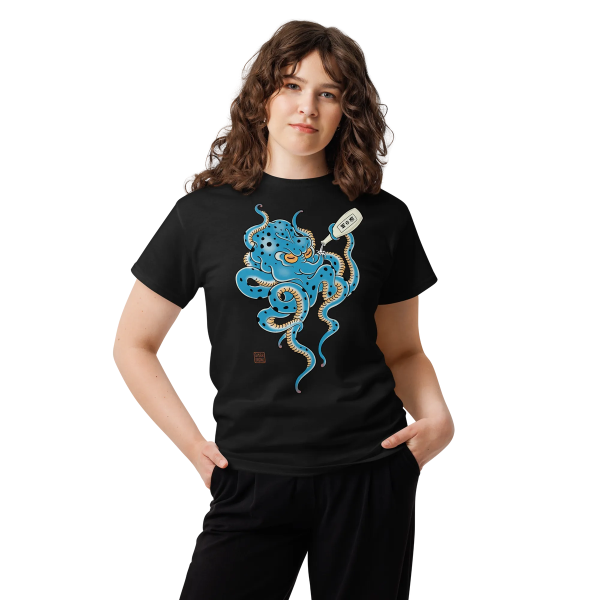 Tipsy Octopus Japanese Sake Classic T-Shirt - Samurai Original