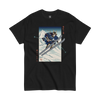 Skiing Samurai Ukiyo-e Classic T-Shirt Black - Samurai Original