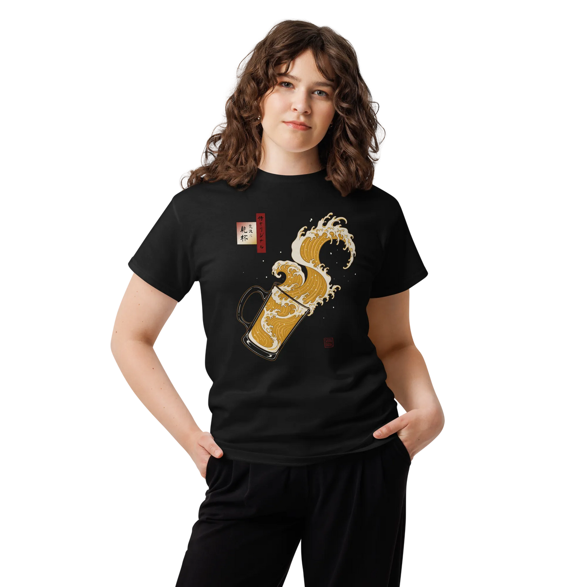 Beer Wave Ukiyo-e Classic T-Shirt - Samurai Original