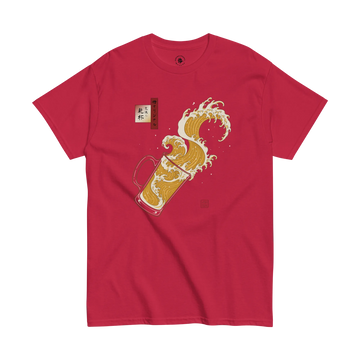 Beer Wave Ukiyo-e Classic T-Shirt Cardinal - Samurai Original